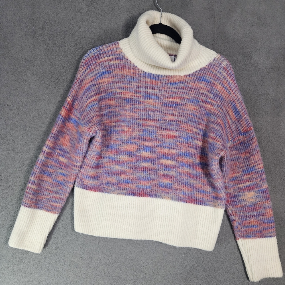 Callahan Knitwear Womens XS Turtleneck Sweater Multicolor Soft Chunky Knit